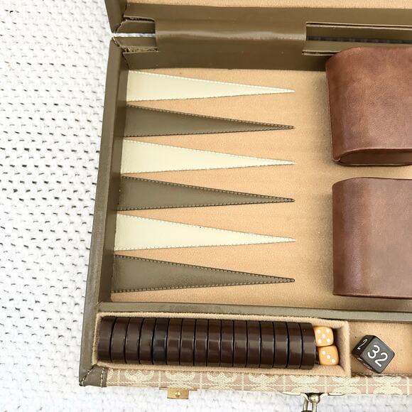 Pierre Cardin Vintage MCM Backgammon Board Game Set Monogram Print Attache Case - Picture 7 of 14